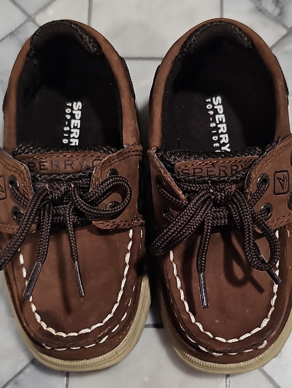 Sperry Toddler Boys Brown Leather Topsider Boat Shoes Size 7